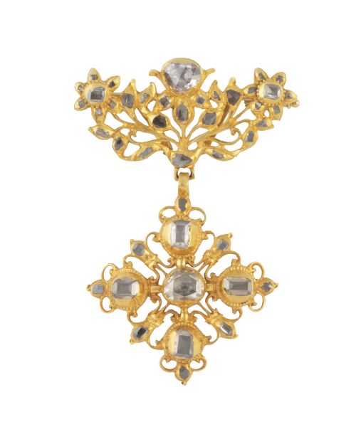 Venera S. XVIII de oro y diamantes con dos cuerpos. Punzona