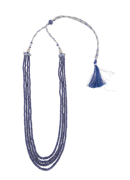 Collar de cuatro hilos de zafiros calibrados en cuentas de 