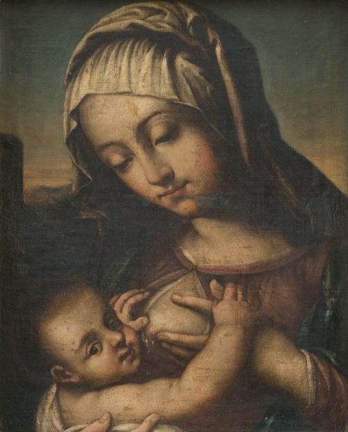 ESCUELA ITALIANA, H. 1700Virgen de la leche