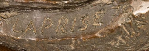 Ángel Laprise (S. XX)."Agarre de un jabalí".Bronce, fir