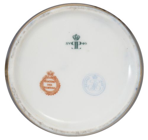 Juego de café y té Luis Felipe de porcelana esmaltada en az