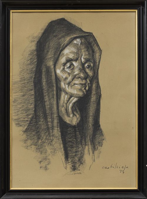 JOSÉ MARÍA CASTILVIEJO (1925 - 2004)Retrato de anciana, 1