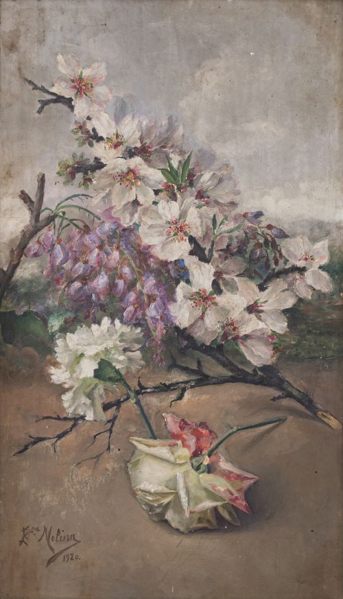 MOLINA (ESCUELA ESPAÑOLA, SIGLO XX)Bodeón de flores