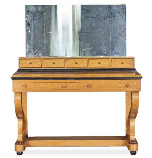 Mueble tocador Carlos X de madera de raíz de arce.Francia
