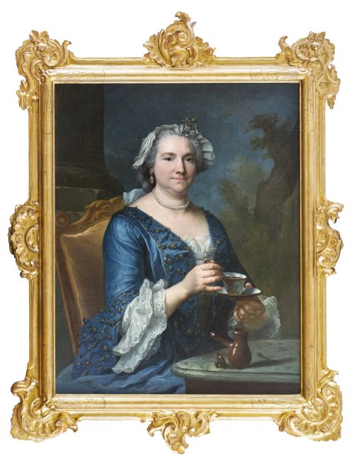 ESCUELA ESPAÑOLA, SIGLO XVIIIRetrato de dama tomando el té