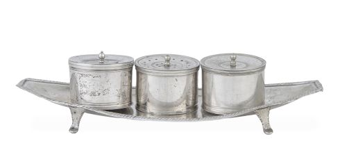 Escribanía de plata. Con marcas.S. XIX.