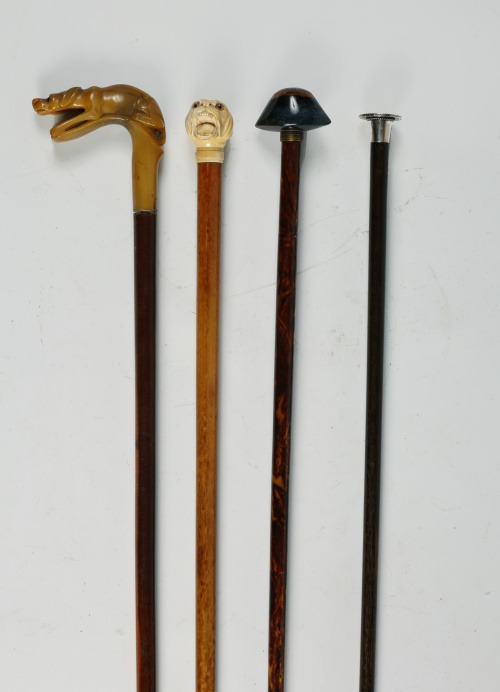 Bastón con empuñadura de marfil con forma de cánidopp. S.X