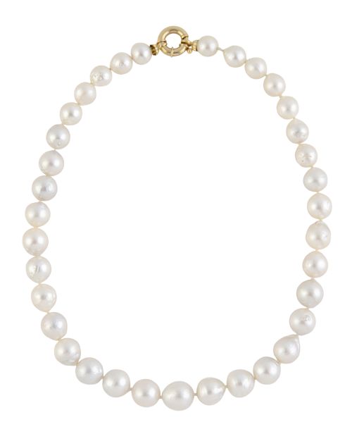 Collar de perlas australianas de tamaño creciente hacia el 