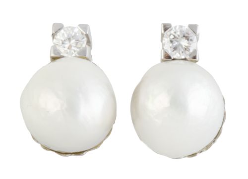 Pendientes con perlas australianas y brillante superior