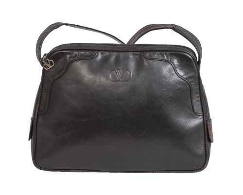 Bolso VALENTINO vintage, años 80 en piel negra con asa larga