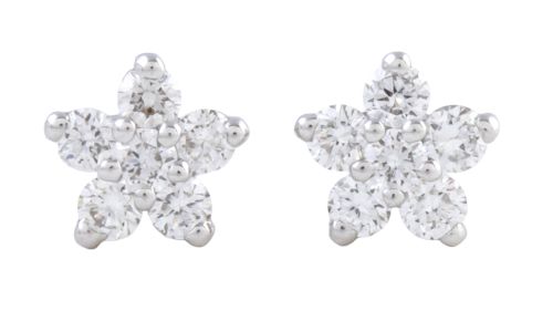 Pendientes de brillantes con diseño de pequeña flor