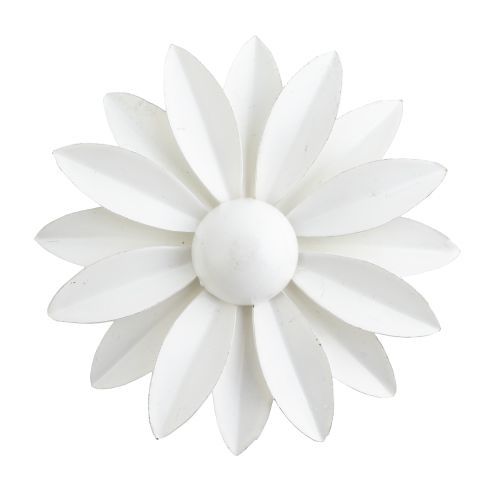 Broche flor vintage americano años 60 en esmalte blanco sob