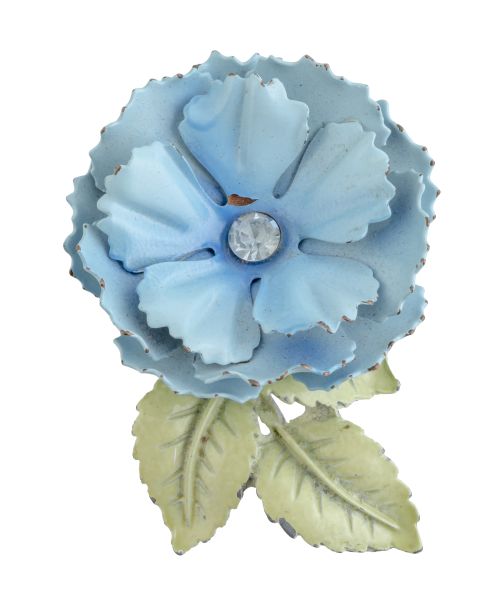 Broche vintage americano años 60 con diseño de flor en meta