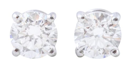 Pendientes dormilonas con brillantes de 0,40 ct aprox cada 