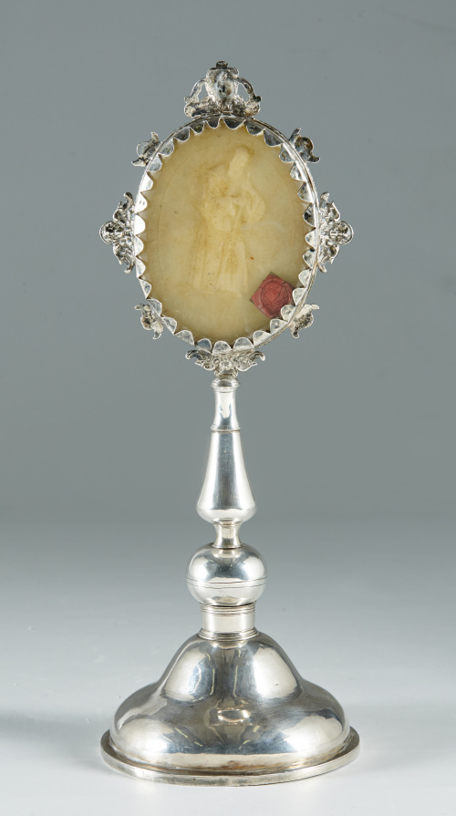 Relicario de pie con Agnus Dei de cera de San Francisco de 