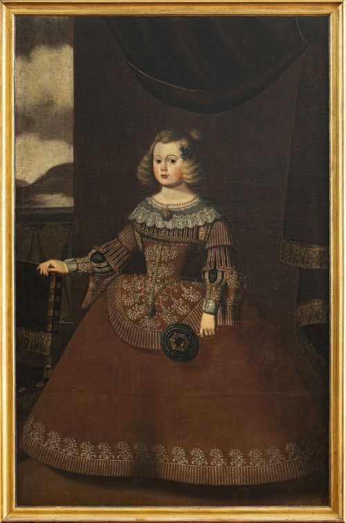 ESCUELA ESPAÑOLA, SIGLO XVIIRetrato de niña con abanico