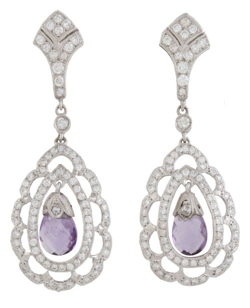 Pendientes largos estilo Art Decó con diseño gota colgante,