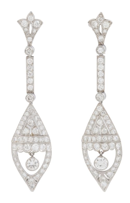 Pendientes Art Decó con diseño de hoja y colgante de gota c