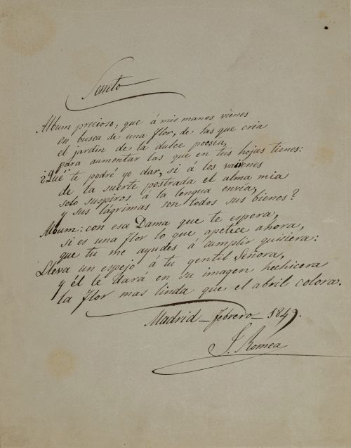 ALBÚM DE DIBUJOS, SONETOS, CARTAS Y PARTITURA