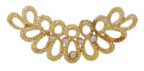Broche con diseño calado de hojitas con decoración punteada