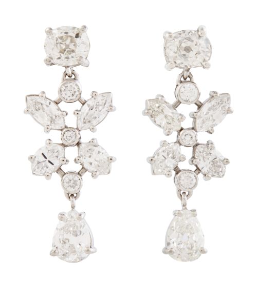 Pendientes de brillantes y diamantes talla marquisse que co