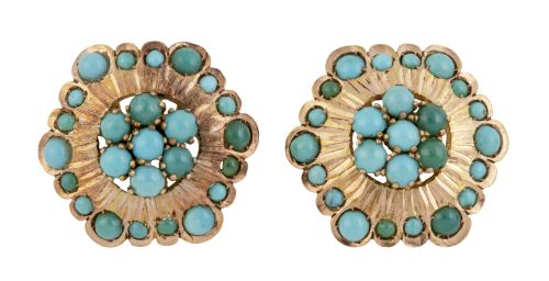 Pendientes con diseño de flor central, con cabuchones de tu