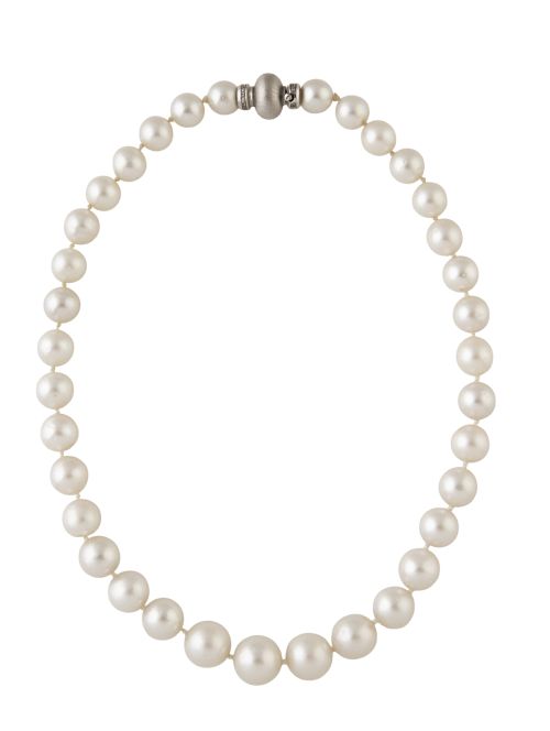 Collar largo de perlas australianas de tamaño creciente hac