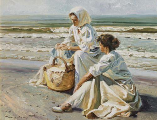 JUAN GONZÁLEZ ALACREU (Burriana, 1937)Remendando las redes
