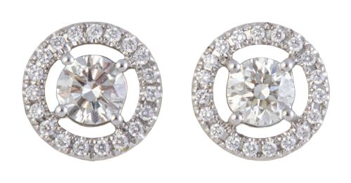 Pendientes dormilonas con diseño circular con brillantes ce