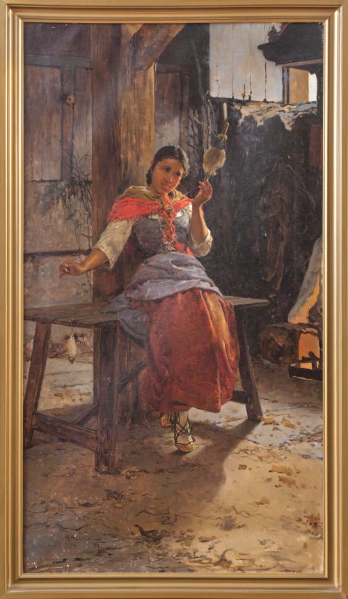 ANSELMO GUINEA UGALDE (Bilbao, 1855 - 1906)La hilandera