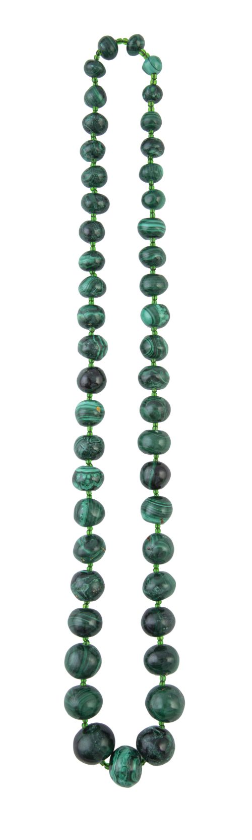 Lote de collares largos de cuentas esféricas, uno de amatis