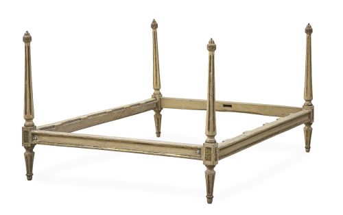 Cama Carlos IV de madera policromada y dorada.España, fin