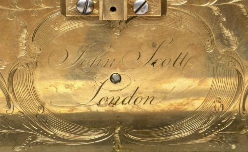 "John Scott, London".Reloj Bracket Jorge III con caja de 