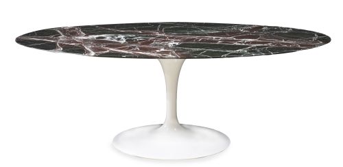 Eero Saarinen (1910-1961).Mesa "tulip" de aluminio lacado