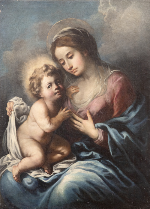 ESCUELA ITALIANA, H. 1700Virgen con el niño