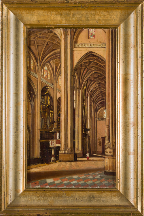L. GASSO, FF. S. XIXVista de un interior de iglesia.