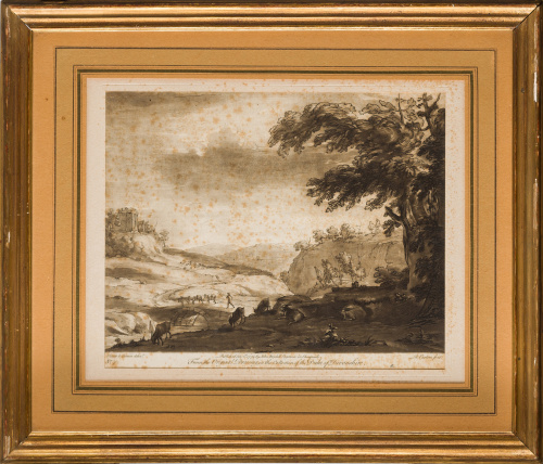 Claude Lorrain (delin) R. Earlom (fecit)Par de paisajes.H
