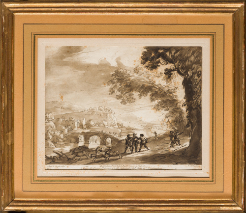 Claude Lorrain (delin) R. Earlom (fecit)Par de paisajes.H