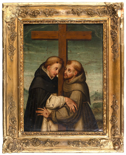 ESCUELA ESPAÑOLA, PP. SIGLO XVIIAbrazo de Santo Domingo y 