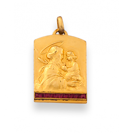 Medalla cuadrangular de pps s XX con San Antonio .