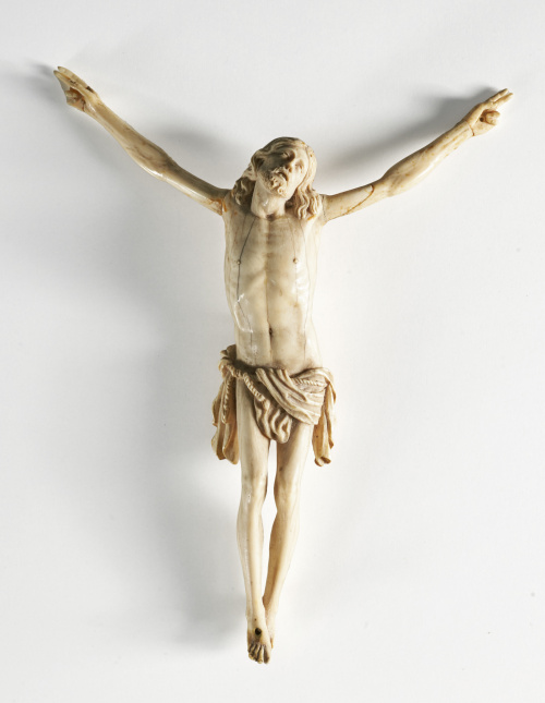 “Cristo”De marfil tallado.Escuela española, S. XVIII - XIX