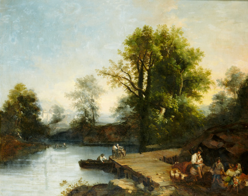 ESCUELA SEVILLANA, SIGLO XIXPaisaje fluvial.