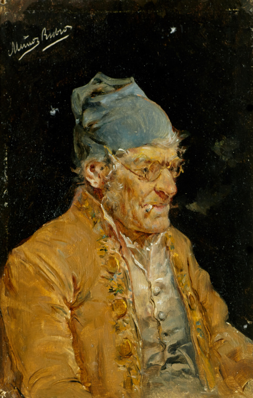 RAMÓN MUÑOZ RUBIO ( Jaén1867-?) Personaje anciano fumando