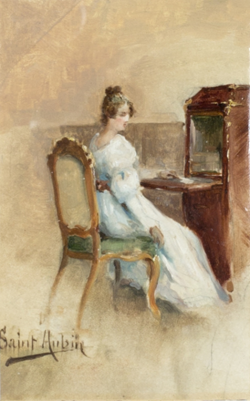 ALEJANDRO SAINT-AUBIN Y BONNEFOU (Madrid, 1857-1916)Dama se