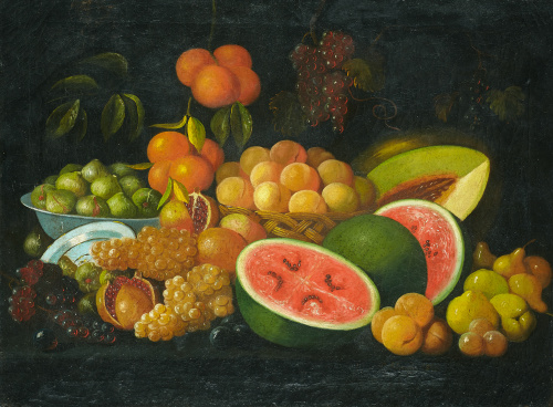 P. PINAL (Escuela andaluza, S. XIX)Par de bodegones de fru