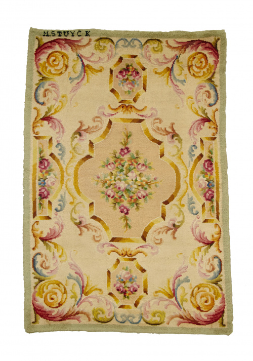 Alfombra en lana de nudo turco con diseño de “Savonnerie”F