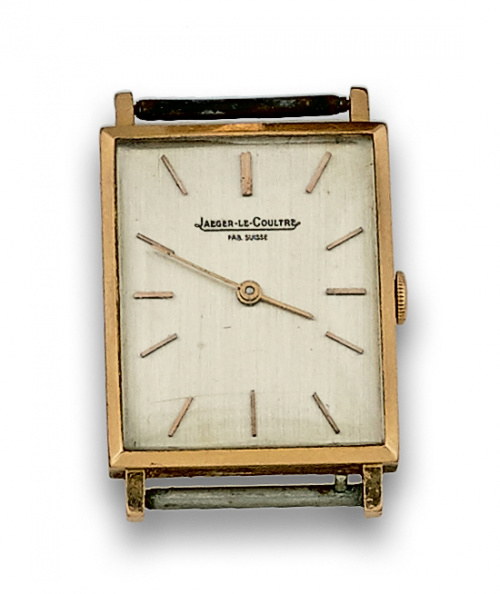 Caja rectangular de reloj JAEGER LE COULTRE en oro de 18K.1