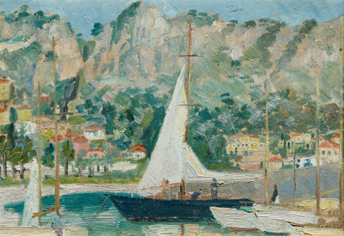 ESCUELA ESPAÑOLA s.XX“Vista de puerto”