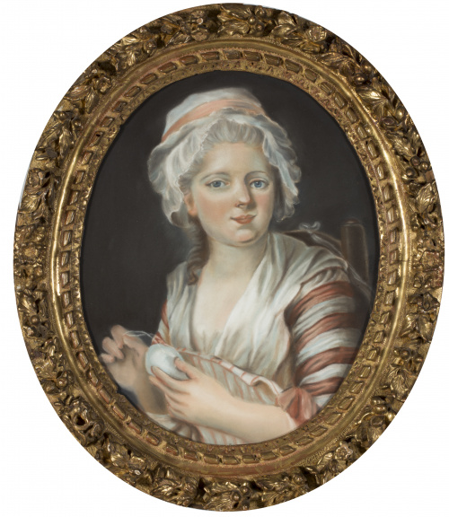 ESCUELA FRANCESA, SIGLO XIXPareja de retratos de niñas