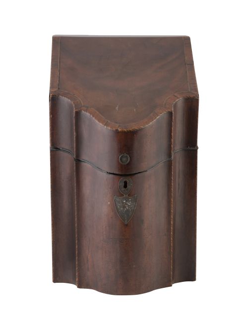 Cubertero o “cutlery box” Jorge III de madera de caoba, pal